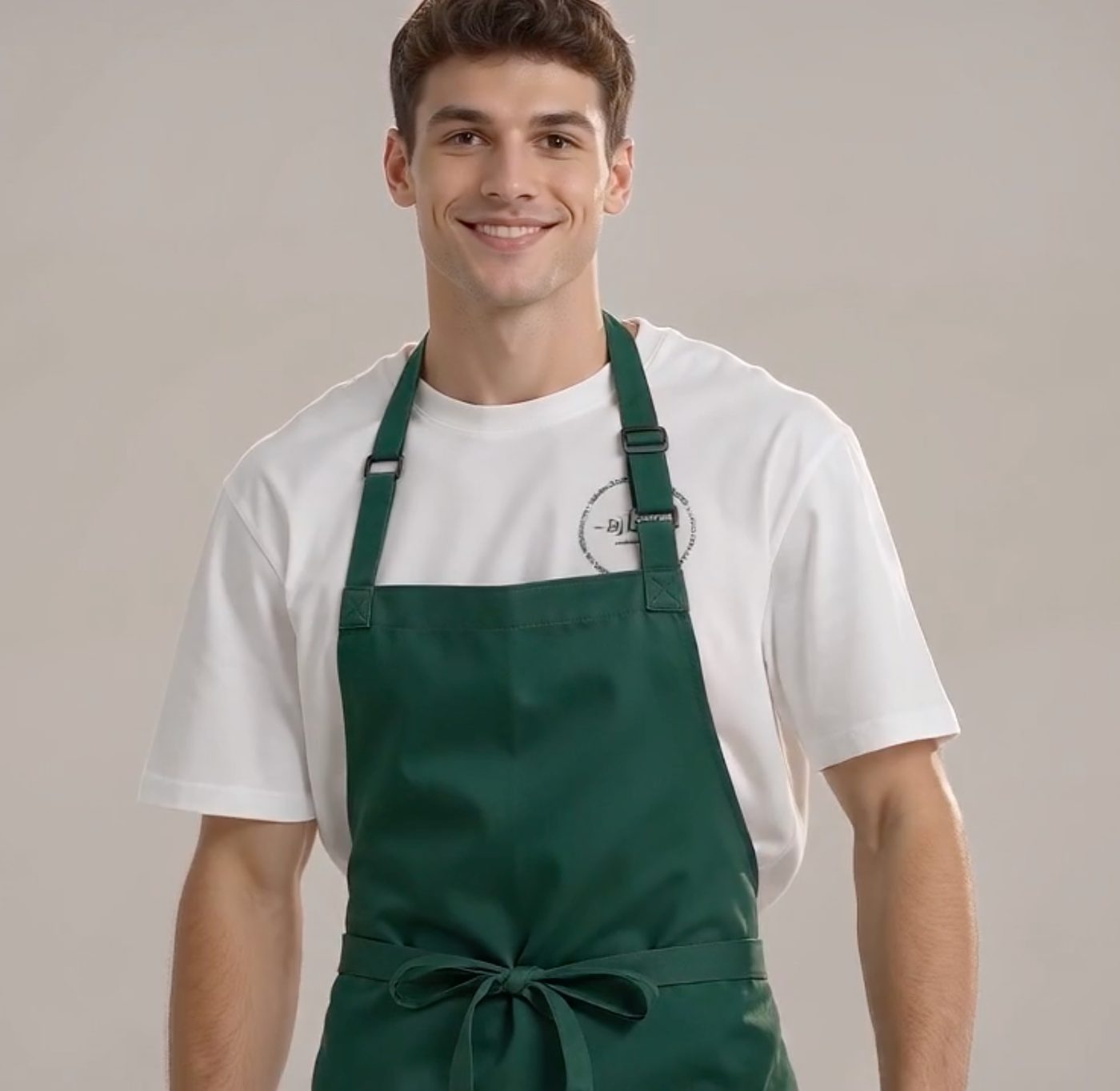 A member of the Bij Belle team in branded cap and apron — brand film still