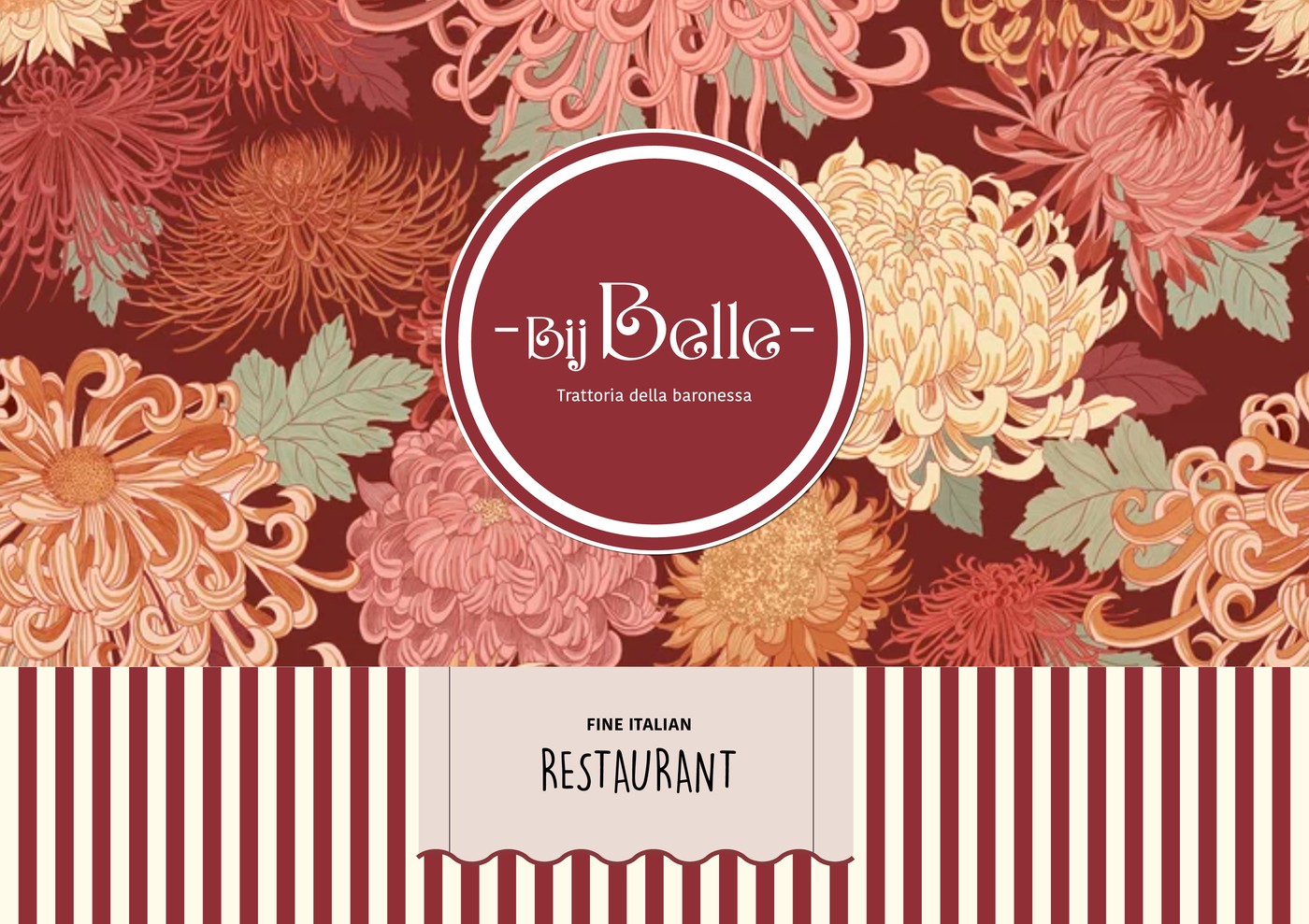 Bij Belle — merkidentiteit met botanisch chrysantenmotief